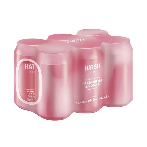 Soda Hatsu Frambuesa & Rosas x 6 Unidades x 269 Ml