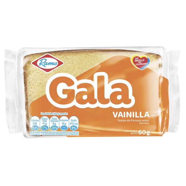 Ponqué Gala Ramo Vainilla Tajada x 60 G
