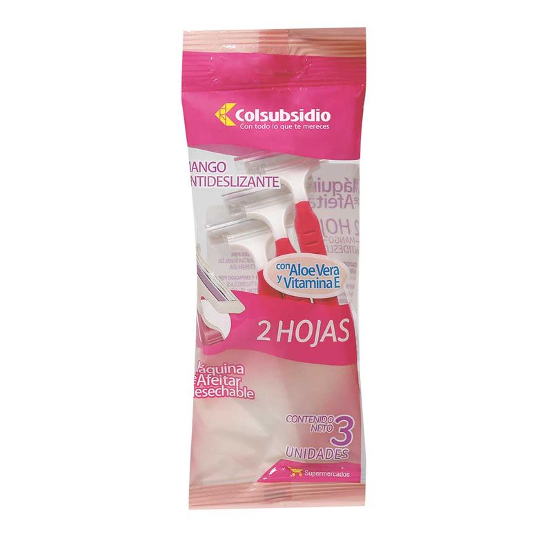 Maquina-de-Afeitar-Desechable-Mujer-Colsubsidio-x-2-Hojas-x-3-Unidades