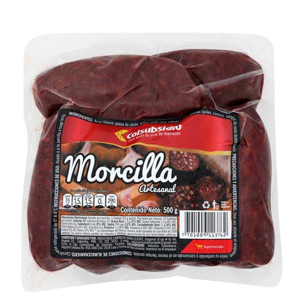 Morcilla Artesanal Colsubsidio x 500 G