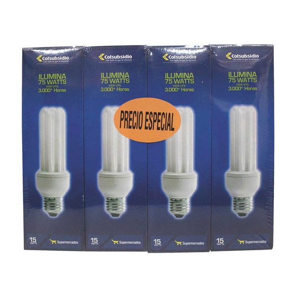 Bombillo Colsubsidio x 4 Unidades x 15 Watts c/u