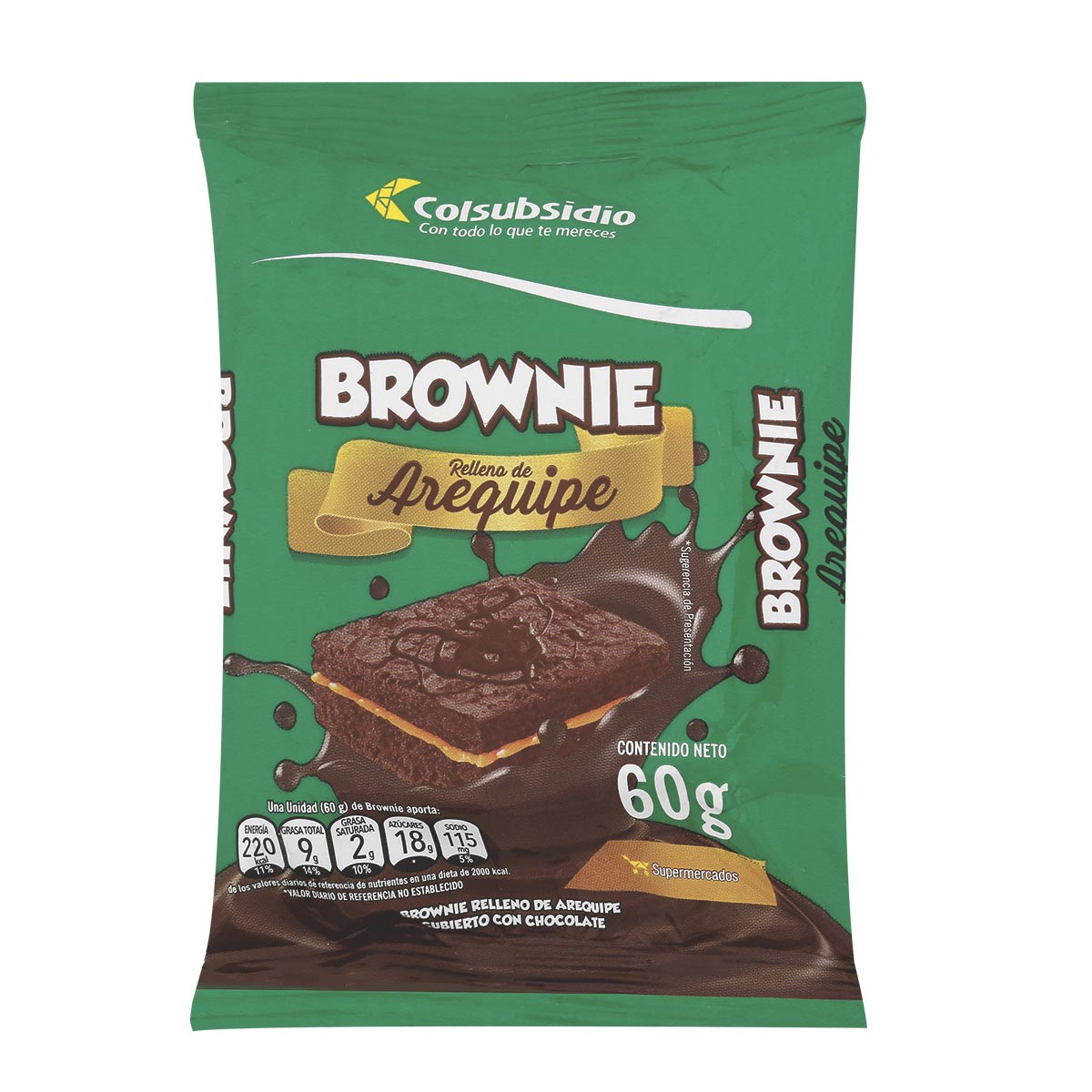 Brownie Arequipe Colsubsidio X 60 G - Mercados Colsubsidio