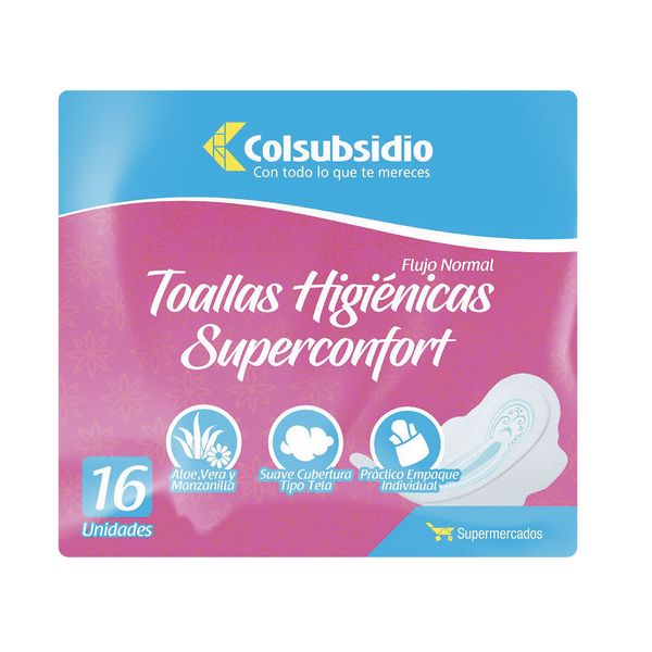 Toallas Higiénicas Superconfort Colsubsidio x 16 Unidades