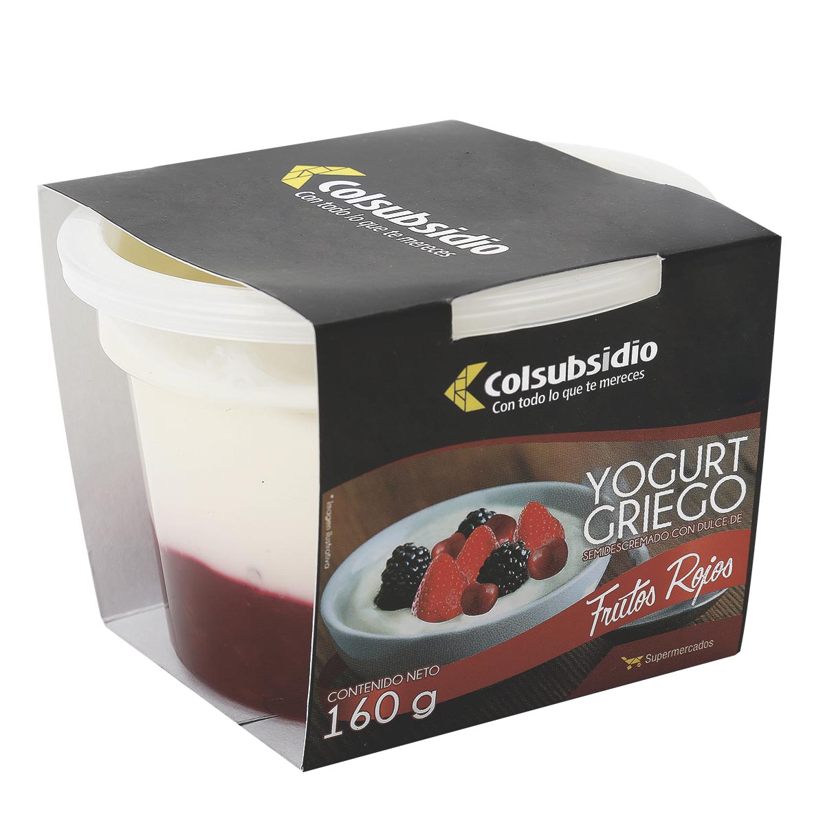 Yogurt Griego Frutos Rojos Colsubsidio x 160 G Mercados Colsubsidio