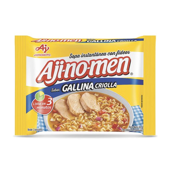 Sopa Instantánea con Fideos Gallina Criolla Ajinomen x 80 G