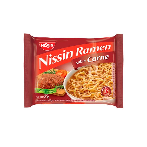 Sopa Instantánea Nissin Ramen Carne x 85 G