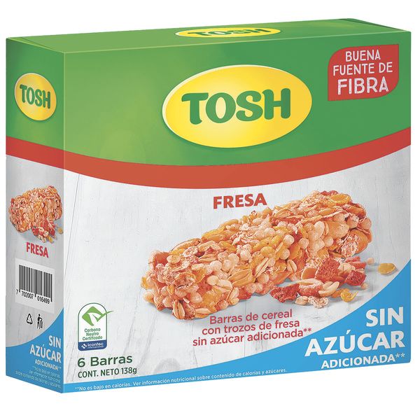 Barra Cereal Tosh Trozos Fresa x 138 G en 6 Unidades