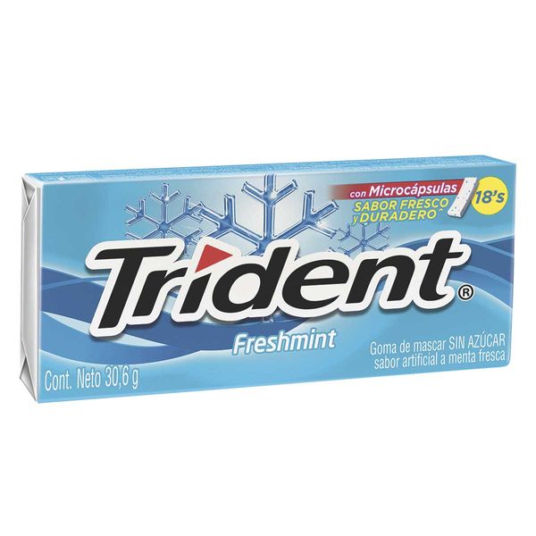 Goma de Mascar Trident Freshmint Sin Azúcar x 30.6 G