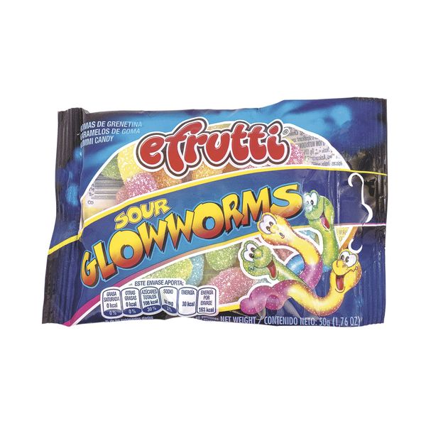 Gomas Efrutti Sour Glowworms x 50 G