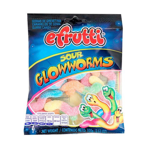 Gomas Efrutti Sour Glowworms x 100 G