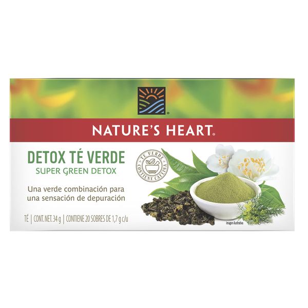 Té Nature's Heart Verde Detox x 20 Sobres de 1,7 G c/u