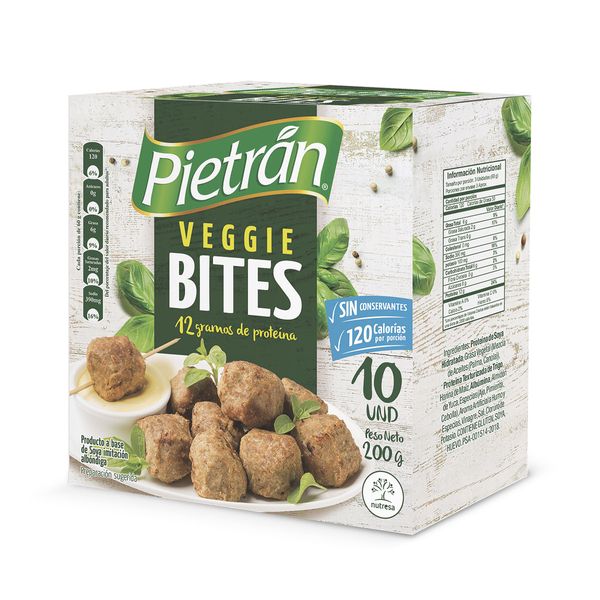 Veggie Bites Pietrán x 10 Und x 20Gr C/u