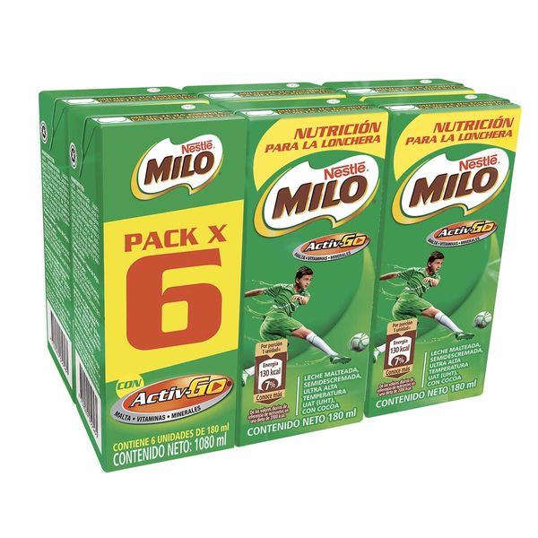 Milo en Caja Nestlé x 6 Und x 180Ml C/u