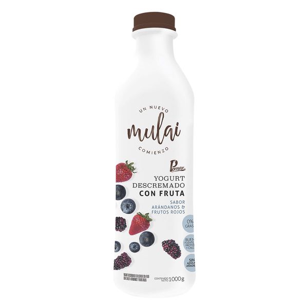 Yogurt Descremado Frutos Rojos Mulai x 1.000Gr