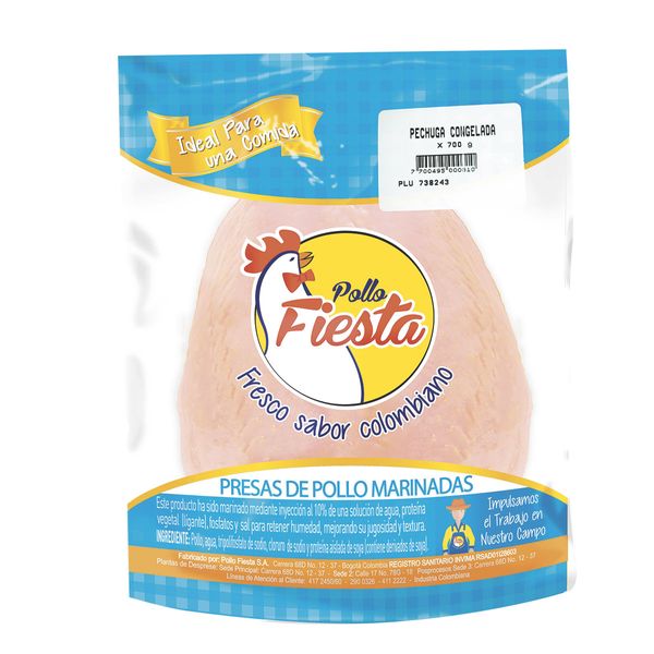 Pechuga Congelada Pollo Fiesta x 700 G