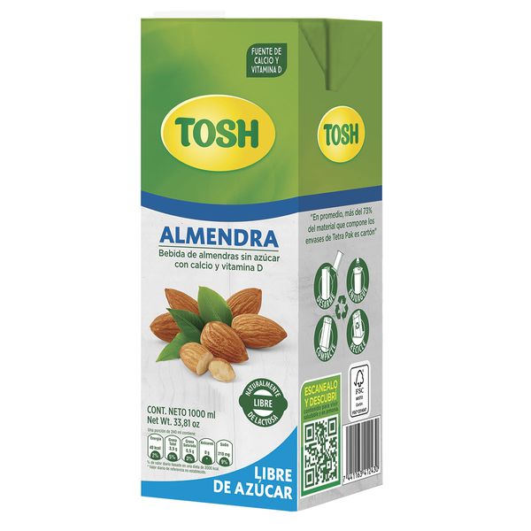 Bebida de Almendras Tosh Sin Azúcar x 1000 Ml