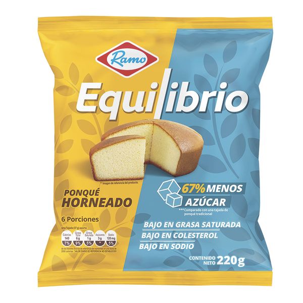Ponqué Horneado Equilibrio Ramo x 220 G en 6 Porciones