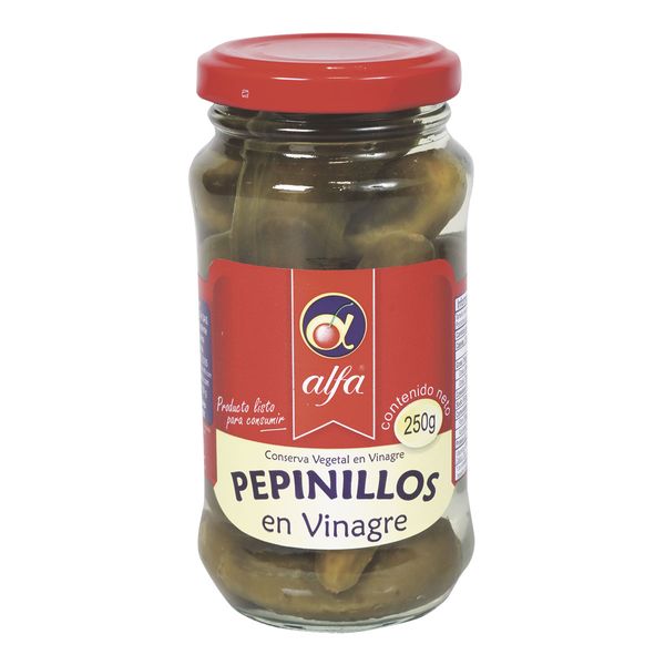 Pepinillos en Vinagre Alfa x 250 G