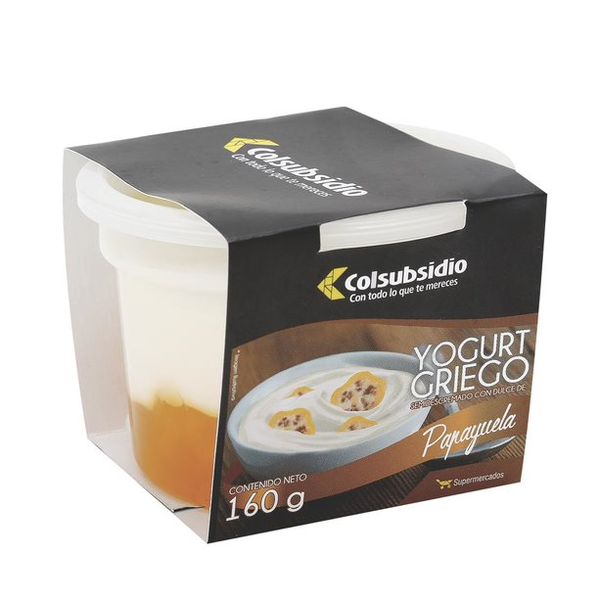 Yogurt Griego Papayuela Colsubsidio x 160 G