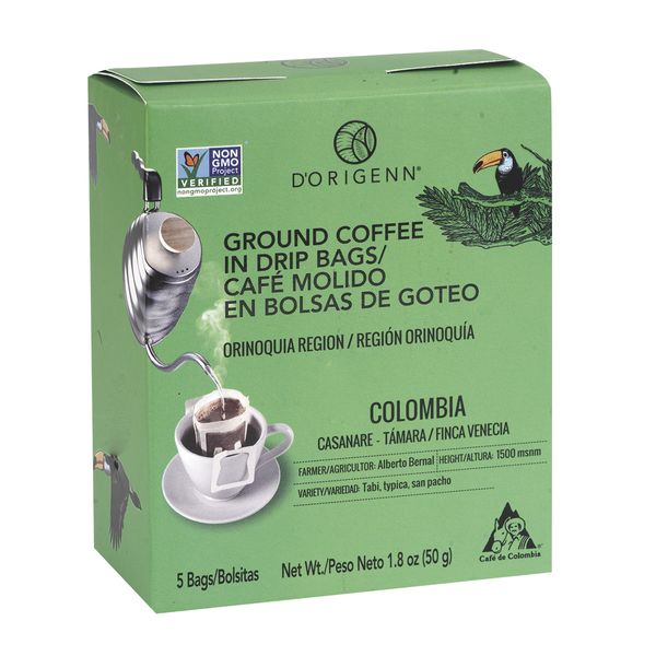 Café D'Origenn Región Orinoquia Drip x 5 Unidades x 10 G c/u