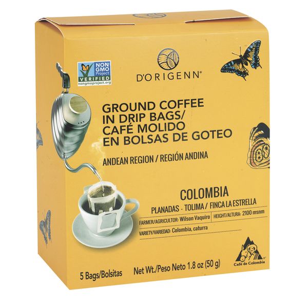 Café D'Origenn Región Andina Drip x 5 Unidades x 10 G c/u