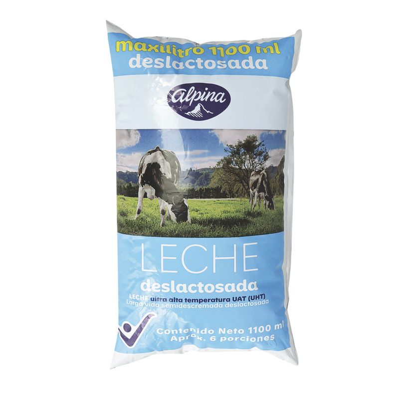 Leche Semidescremada Alpina Bolsa 1100 ml