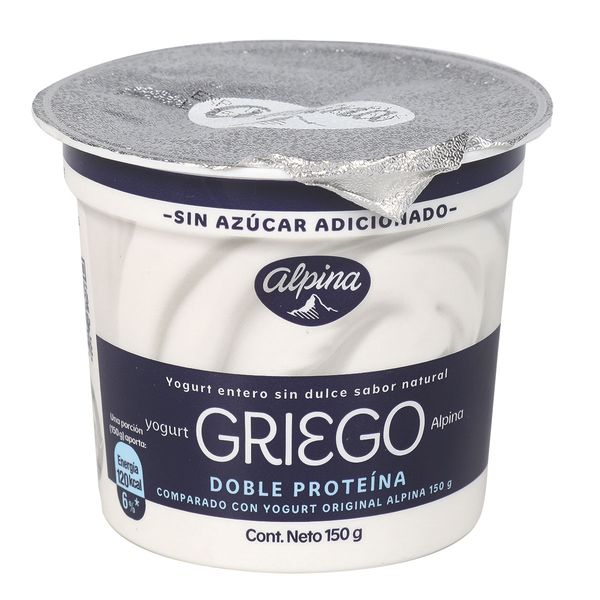 Yogurt Griego Natural Sin Azúcar Alpina x 150Gr
