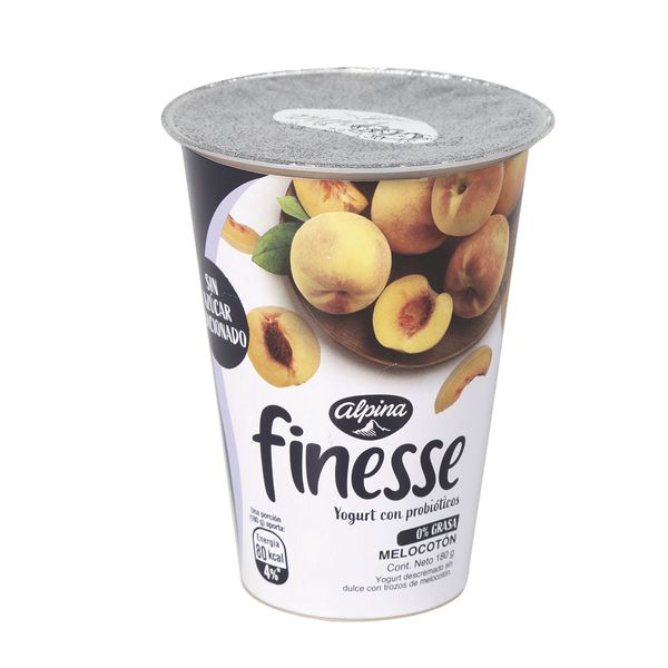Yogurt Finesse Melocotón en Vaso Alpina x 180Gr