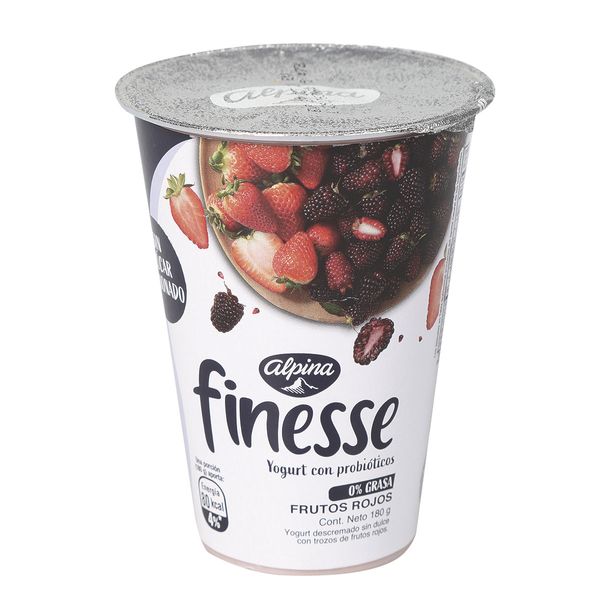 Yogurt Finesse Frutos Rojos en Vaso Alpina x 180Gr
