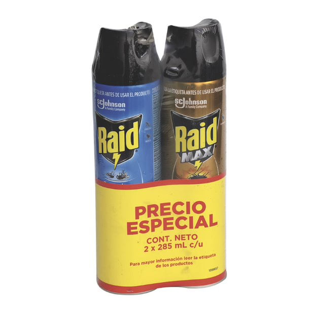 Insecticida-Raid-Elimina-Voladores-Zancudos-y-Moscas-285ML---Raid-Max-Mata-Cucarachas-285ML