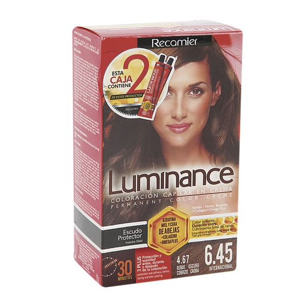 Coloración Capilar En Crema Luminance Rubio Oscuro Cobrizo Caoba x 2 Tubos