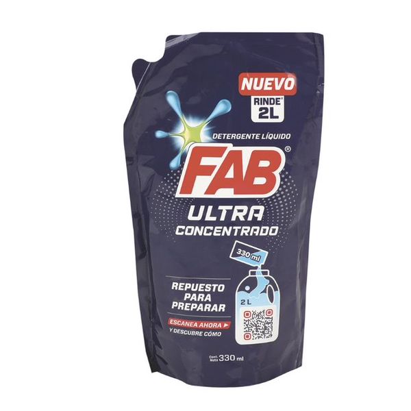 Detergente Fab Ultra Concentrado x 330 Ml