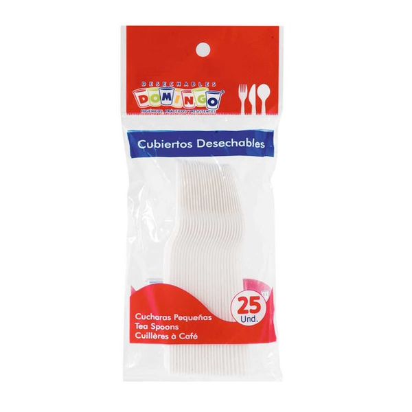 Cucharas Pequeñas Domingo Desechables x 25 Unidades