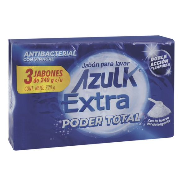 Jabón Azul K Extra Poder Total x 3 Unidades x 240 G c/u