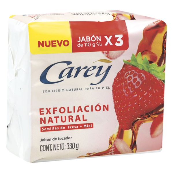Jabón Carey Exfoliación Natural x 3 Unidades x 110 G c/u