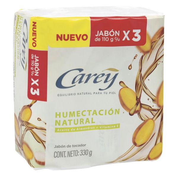 Jabón Carey Humectación Natural x 3 Unidades x 110 G c/u