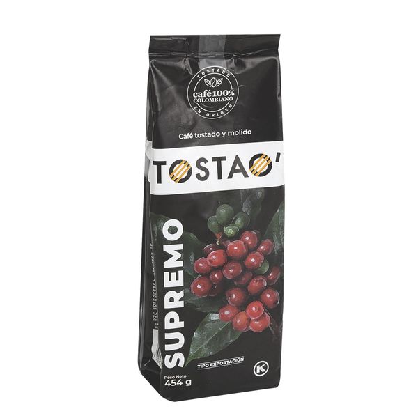 Café Tostao' Molido Supremo Bolsa x 454 G
