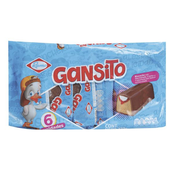 Ponqué Ramo Gansito Tradicional x 222 G en 6 Unidades