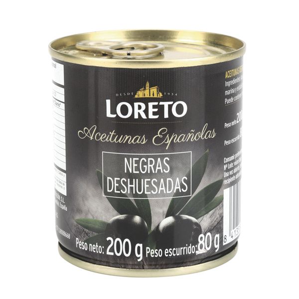 Aceituna Loreto Negra Deshuesada x 200 G