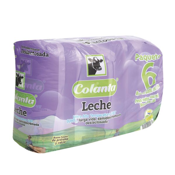 Leche Colanta Deslactosada Bolsa x 6 Unidades x 1000 Ml c/u