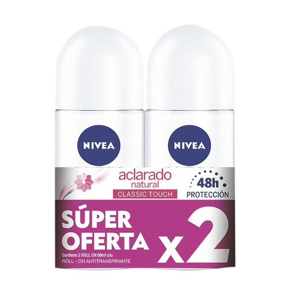Desodorante Nivea Aclar Nat Rollon 2U Pe 50G