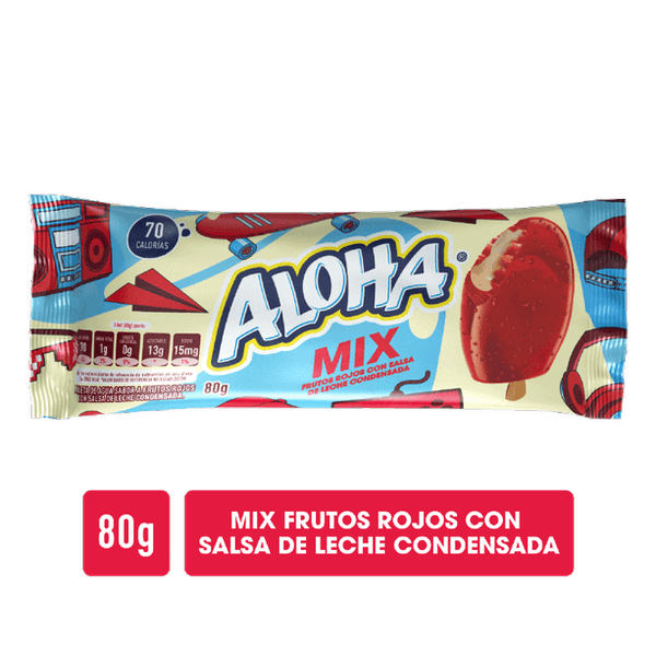 Paleta Mix Frutos Rojos Aloha Crem Helado x 65Gr
