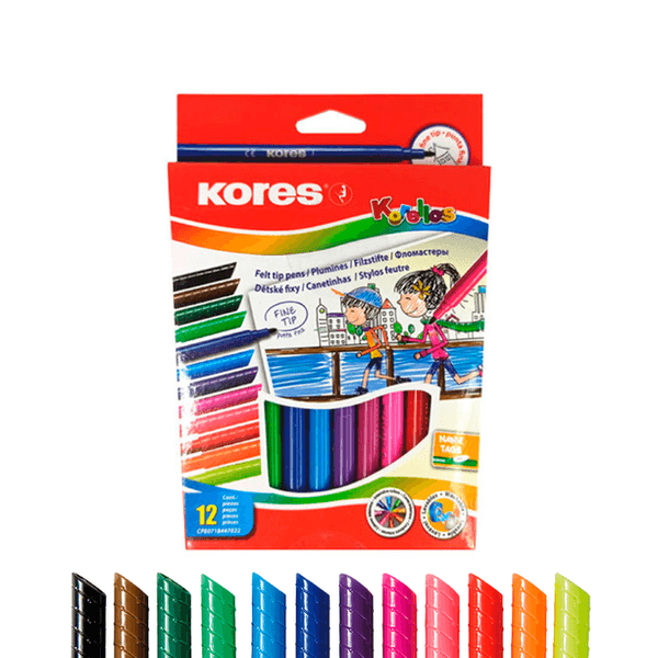 Plumones Korellos Standard x 12 Piezas