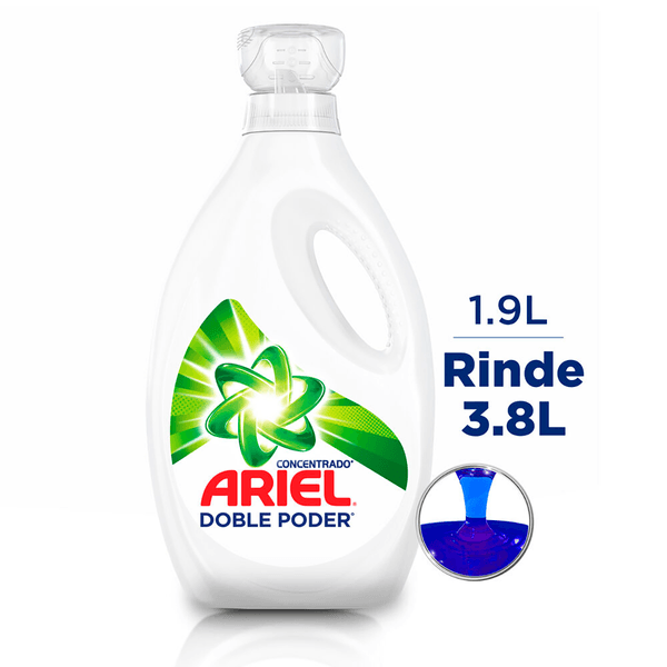 Detergente Concentrado Líquido Ariel Doble Poder x 1,9L