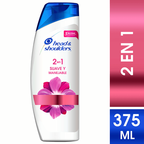 Shampoo Head & Shoulders Suave y Manejable  2 en 1 x 375 ml