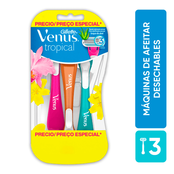 Máquinas Para Depilar Gillette Venus Tropical x 3 Unidades