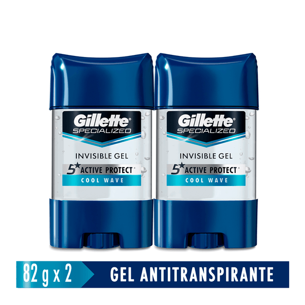 Antitranspirante Clear Gel Gillette Cool Wave x 82 G c/u