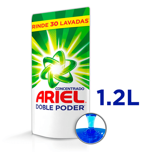 Detergente Concentrado Líquido Ariel Doble Poder x 1,2 L