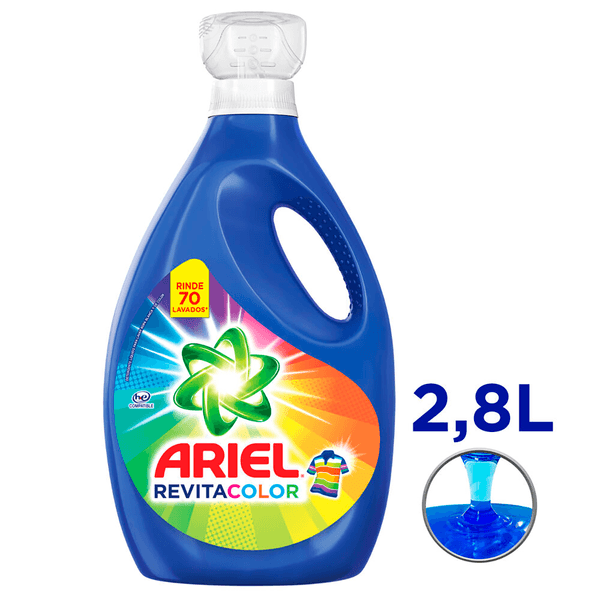 Detergente Concentrado Líquido Ariel Revitacolor x 2,8 L