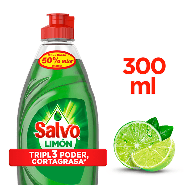 Detergente Líquido Lavaplatos Salvo Limón x 300 ml